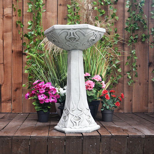 Discount Garden Statues Art Deco Stone Bird Bath