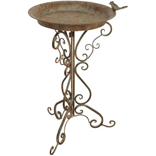 Aubaho Antique Style Sculpture Cast Iron Bird Bath