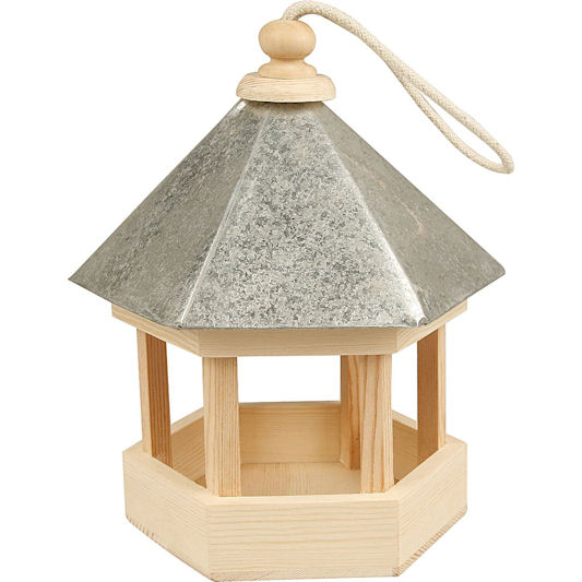 Creativ Hexagonal Hanging Bird Table with Zinc Roof