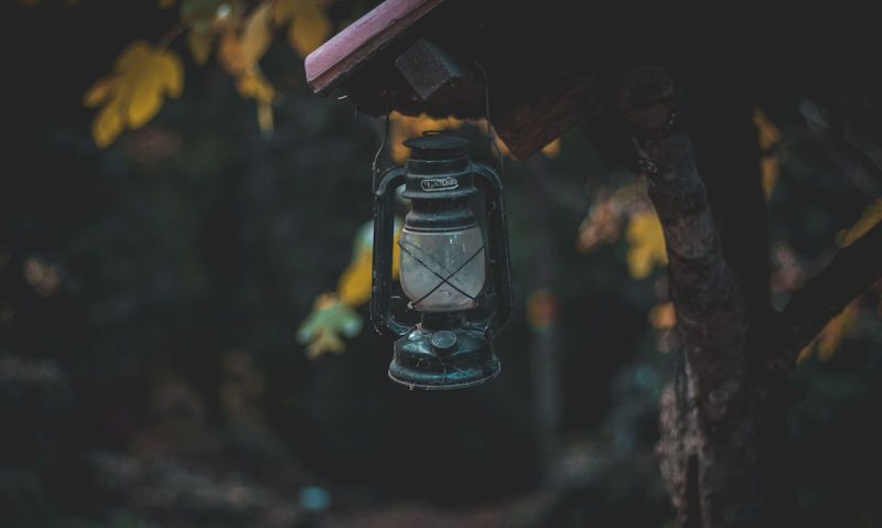 Decorated garden lantern