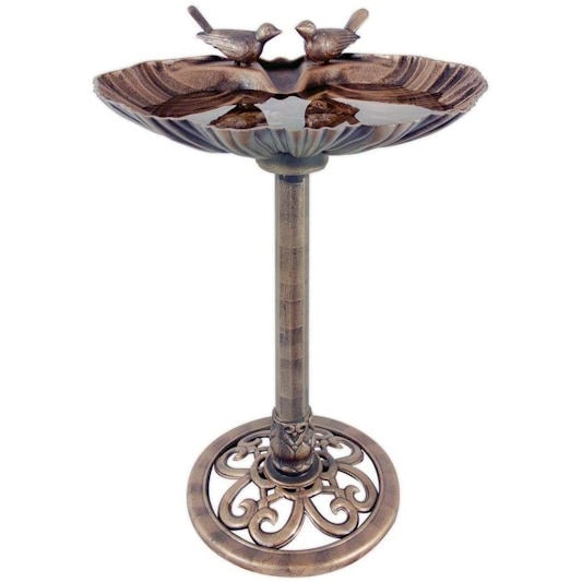 Bronze Effect Bird Bath on Pedestal