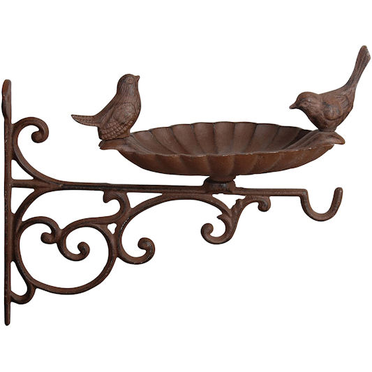 Fallen Fruits Cast Iron Wall Bracket Bird Bath