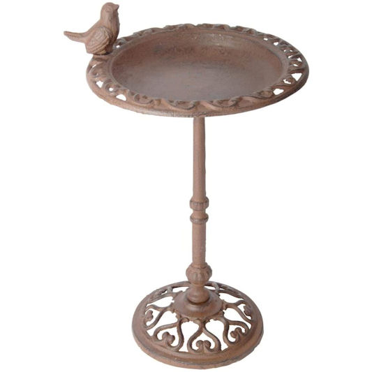 Fallen Fruits Cast Iron Bird Bath On Stand