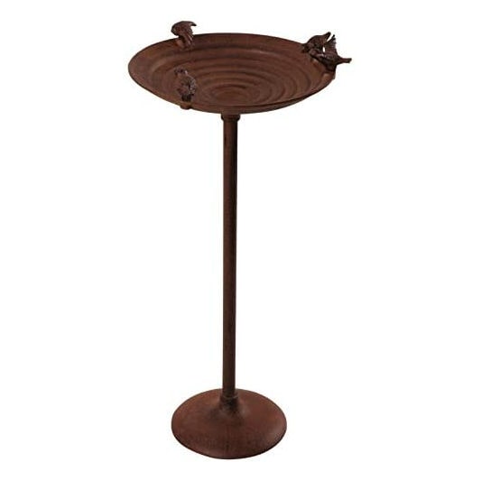 Fallen Fruits Cast Iron Bird Bath on Pole