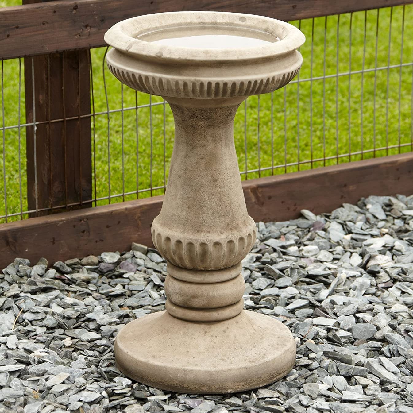 Statues & Sculptures Fluted Stone Bird Bath