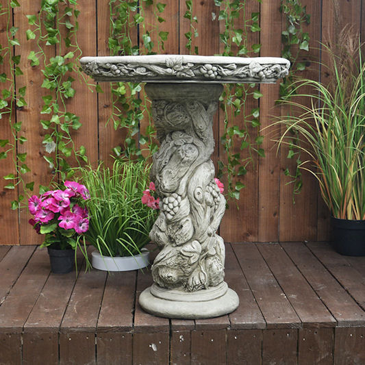 Discount Garden Statues Fruit Stone Bird Bath