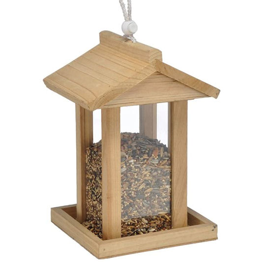 Haushalt Hanging Wooden Seed Feeder