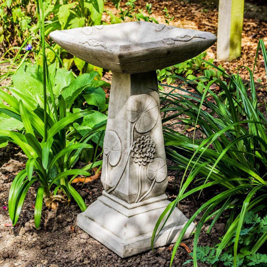 Discount Garden Statues Lilly Stone Bird Bath