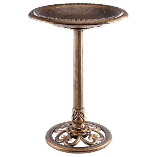 My Garden Antique Brass Effect Bird Bath