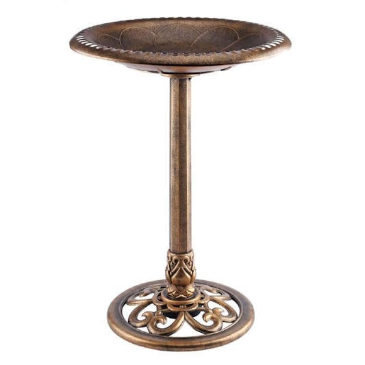 MyGarden Garden Products Antique Brass Effect Bird Bath