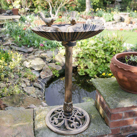 Nature's Market Bronze Effect Bird Bath