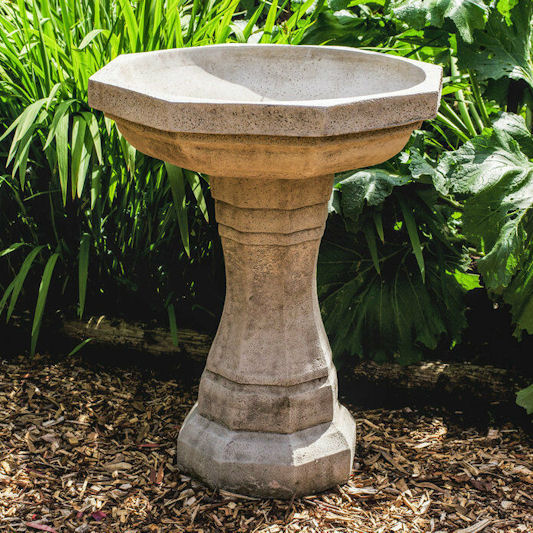 Discount Garden Statues Octagonal Stone Bird Bath