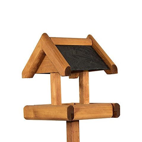 Riverside Woodcraft Bird Table with Rustic Slate