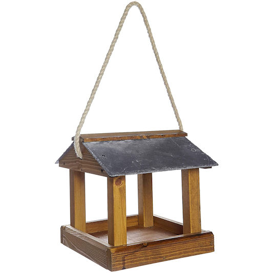 Ruddings Wood Slate Roof Hanging Bird Table