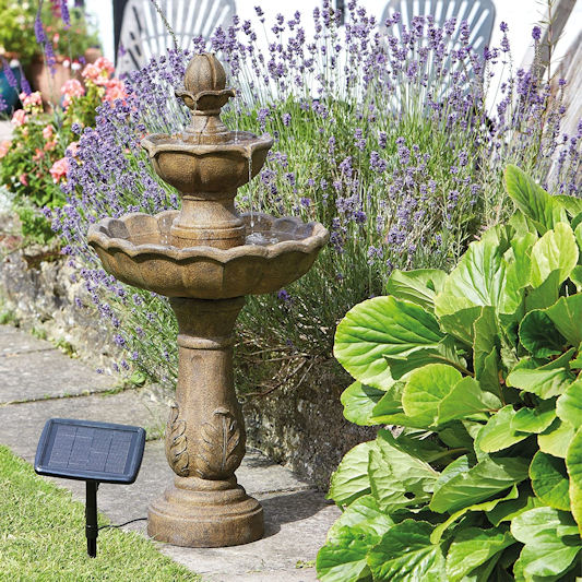 Smart Garden Kingsbury 3-Tier Solar Fountain Bird Bath