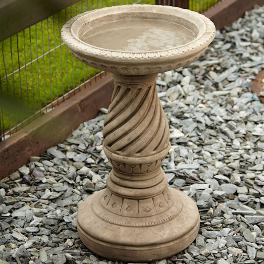 Statues & Sculptures Spiral Stone Bird Bath