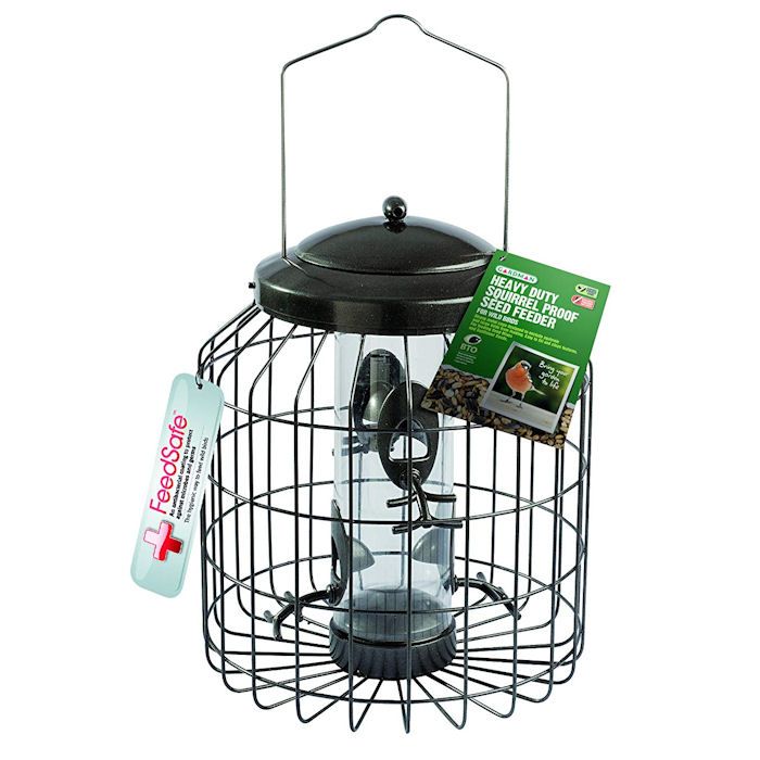 Gardman seed feeder at the centre of the cage wiring