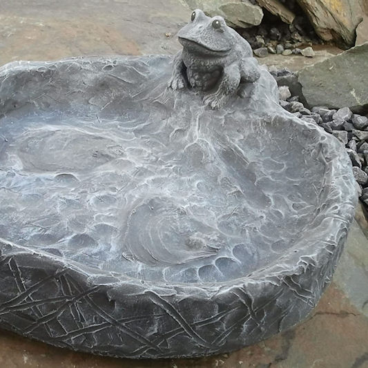 Tiefes Handicraft Stone Frog Ornament Bird Bath Bowl